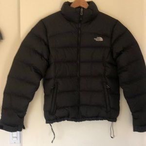 Womens size L North Face down jacket in black.